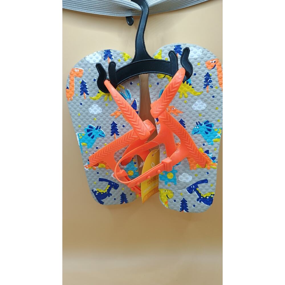 Juncture Boys Toddler Flip Flop/ Sandals With Heal Strap - Size L 9/10 NWT